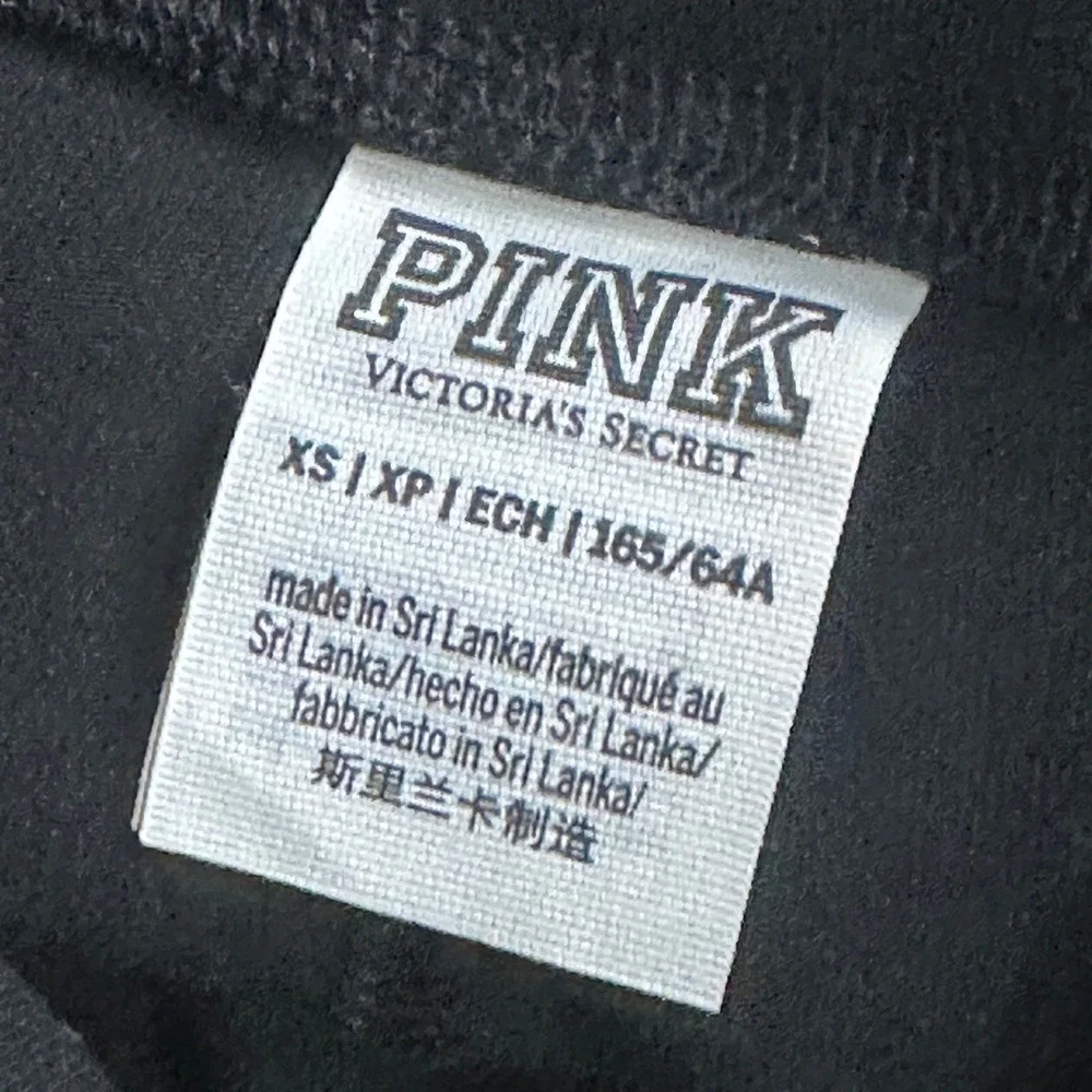 Victoria's Secret PINK Black Crossover V-Waist Bike Shorts Metallic Logo Womens‎ - Picture 5 of 6